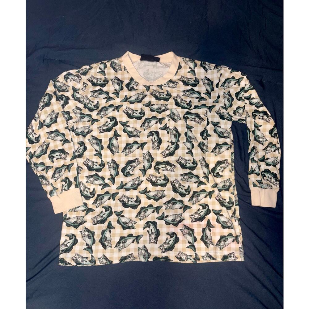 All over fish print Joe Boxer long sleeve shirt size Medium